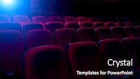  Presentation with theater - Colorful slides enhanced with cinema - dark film theater with projection backdrop and a black colored foreground