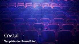  Presentation with movie theater - Audience pleasing presentation theme consisting of cinema - empty movie theater with projection backdrop and a navy blue colored foreground