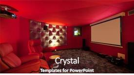  Presentation with private confidential document stamp red - Cool new presentation theme with cinema - film room in a private backdrop and a tawny brown colored foreground