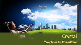  Presentation with cinema - Colorful presentation theme enhanced with cinema - image of young woman backdrop and a tawny brown colored foreground