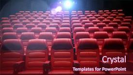  Presentation with movie - Colorful slide set enhanced with cinema - movie theater empty auditorium backdrop and a tawny brown colored foreground