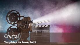  Presentation with movie - Slide set consisting of cinema - old style movie projector still-life background and a tawny brown colored foreground