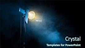  Presentation with black light - PPT theme with cinema - theater spot light on black background and a navy blue colored foreground