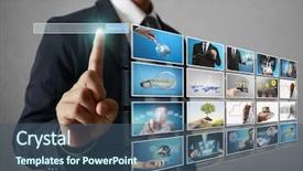  Presentation with photo album - Cool new presentation with cinema advertising - businessmen and reaching images streaming backdrop and a ocean colored foreground