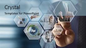  Presentation with digital - Slide deck featuring cinema advertising - reaching images streaming digital photo background and a light blue colored foreground