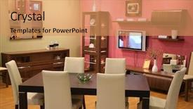 Presentation with drawing architecture - PPT theme enhanced with cinema architecture - drawing room background and a coral colored foreground