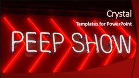 Presentation with amsterdam - PPT layouts featuring peep show sign in amsterdam background and a wine colored foreground