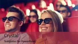  Presentation with movie theater - PPT layouts featuring cinema entertainment and people concept background and a red colored foreground