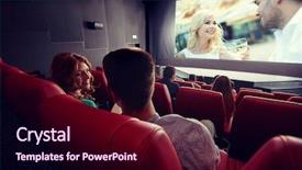  Presentation with movie theater - PPT layouts consisting of cinema entertainment communication and people background and a wine colored foreground