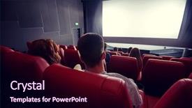  Presentation with entertainment - Presentation theme consisting of cinema entertainment leisure and people background and a wine colored foreground