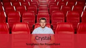  Presentation with movie theater - Presentation theme consisting of cinema entertainment and people concept background and a red colored foreground