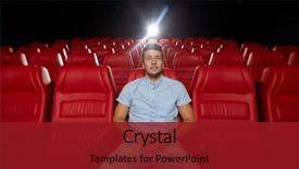  Presentation with movie theater - Beautiful theme featuring cinema entertainment and people concept backdrop and a crimson colored foreground
