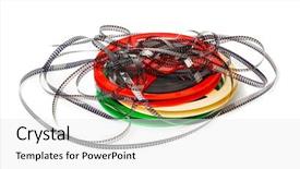  Presentation with film reel - PPT layouts enhanced with cinema film reel isolated background and a white colored foreground