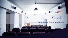  Presentation with cinema - Slide deck consisting of cinema-hall-with-empty-screen background and a sky blue colored foreground