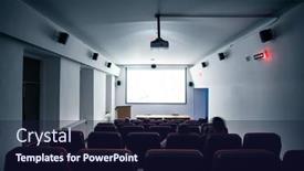  Presentation with recreation - Cool new theme with cinema-hall-with-empty-screen backdrop and a wine colored foreground