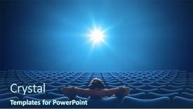  Presentation with cinema - Beautiful presentation theme featuring cinema-with-person-sitting backdrop and a ocean colored foreground