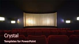  Presentation with movie curtain - Cool new slide deck with cinema with the curtain backdrop and a wine colored foreground