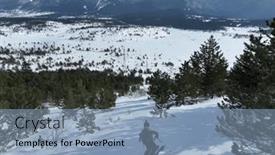  Presentation with cinematic - Slide deck featuring cinematic-downhill-freeride-skiing background and a light blue colored foreground