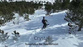  Presentation with cinematic - Slide set having cinematic-downhill-freeride-skiing background and a light blue colored foreground