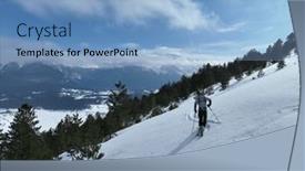  Presentation with cinematic - Slide deck with cinematic-downhill-freeride-skiing background and a light blue colored foreground