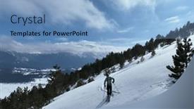  Presentation with cinematic - Presentation consisting of cinematic-downhill-freeride-skiing background and a light blue colored foreground