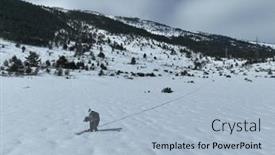  Presentation with cinematic - PPT theme featuring cinematic-downhill-freeride-skiing background and a light blue colored foreground