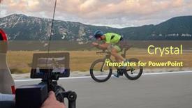  Presentation with road bike - Cool new slide set with cinematographer-with-professional-cinema-camera backdrop and a violet colored foreground