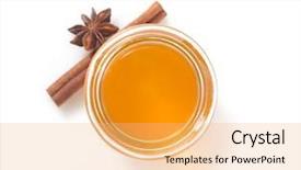  Presentation with honey - Beautiful presentation featuring cinnamon - glass jar of honey isolated backdrop and a yellow colored foreground