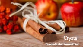  Presentation with cinnamon - Presentation having cinnamon and apples background and a coral colored foreground