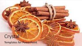  Presentation with cinnamon - Beautiful presentation design featuring cinnamon anise and dried orange backdrop and a coral colored foreground