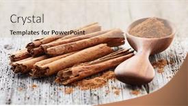  Presentation with cinnamon - Colorful slides enhanced with cinnamon-bark-and-powder backdrop and a lemonade colored foreground