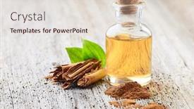  Presentation with cinnamon - Beautiful PPT theme featuring cinnamon-bark-with-essential-oil backdrop and a lemonade colored foreground