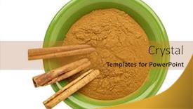  Presentation with cassia - Audience pleasing theme consisting of cinnamon-cassia-bark-powder backdrop and a gold colored foreground