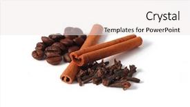  Presentation with cinnamon - PPT theme featuring cinnamon coffee cloves background and a white colored foreground