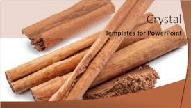  Presentation with cinnamon - Slides having cinnamon-dried-bark-strips background and a  colored foreground