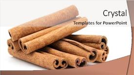  Presentation with cinnamon - Colorful slide deck enhanced with cinnamon isolated on white background backdrop and a lemonade colored foreground