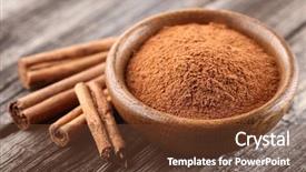  Presentation with powder - Amazing PPT theme having cinnamon powder with sticks slimming backdrop and a tawny brown colored foreground