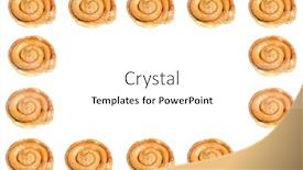  Presentation with cinnamon roll - Slide set having cinnamon-roll-fresh-baked-cinnamon background and a white colored foreground
