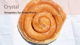  Presentation with cinnamon roll - Presentation theme consisting of cinnamon-roll-fresh-baked-cinnamon background and a yellow colored foreground