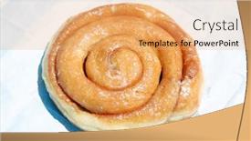  Presentation with cinnamon roll - Slide deck having cinnamon-roll-fresh-baked-cinnamon background and a yellow colored foreground
