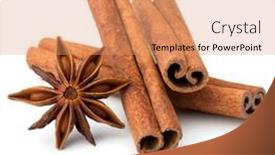  Presentation with cinnamon - Amazing theme having cinnamon-stick-and-star-anise backdrop and a coral colored foreground