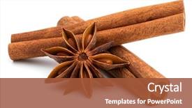  Presentation with cinnamon - Colorful PPT theme enhanced with cinnamon stick and star anise backdrop and a red colored foreground