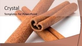  Presentation with cinnamon - Theme featuring cinnamon stick spice isolated background and a coral colored foreground