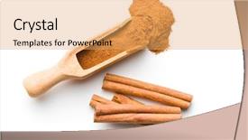  Presentation with cinnamon - Cool new PPT theme with cinnamon sticks and milled cinnamon backdrop and a yellow colored foreground