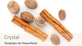  Presentation with cinnamon - Audience pleasing presentation design consisting of cinnamon-sticks-and-whole-nutmeg backdrop and a lemonade colored foreground