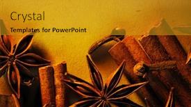  Presentation with clove - Colorful PPT theme enhanced with cinnamon sticks anise and clove backdrop and a gold colored foreground