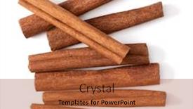  Presentation with cinnamon - Slides enhanced with cinnamon-sticks-isolated-on-white background and a red colored foreground