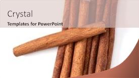  Presentation with cinnamon - Theme with cinnamon-sticks-isolated-on-white background and a soft green colored foreground