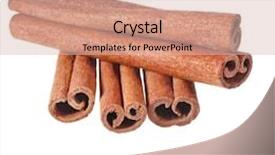  Presentation with cinnamon - Audience pleasing slides consisting of cinnamon sticks isolated on white background backdrop and a lemonade colored foreground