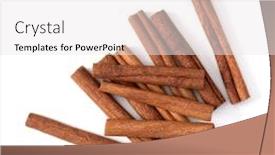  Presentation with cinnamon - PPT layouts consisting of cinnamon sticks isolated on white background closeup canella spice aromatic condiment background flat lay top view background and a white colored foreground